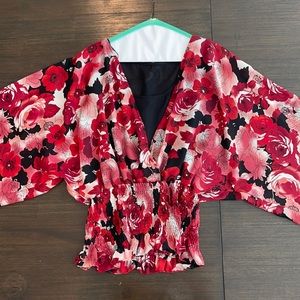 Cute Summer Blouse Size Large, 3/4 Sleeve